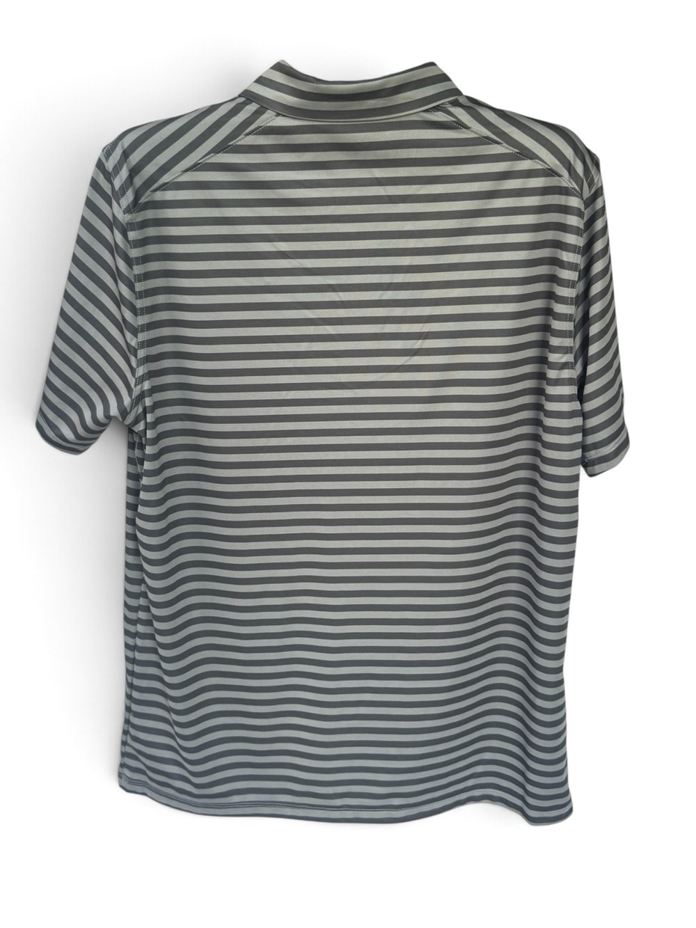 104. Nike Gray and Charcoal Striped Polo Shirt - Picture 2 of 8